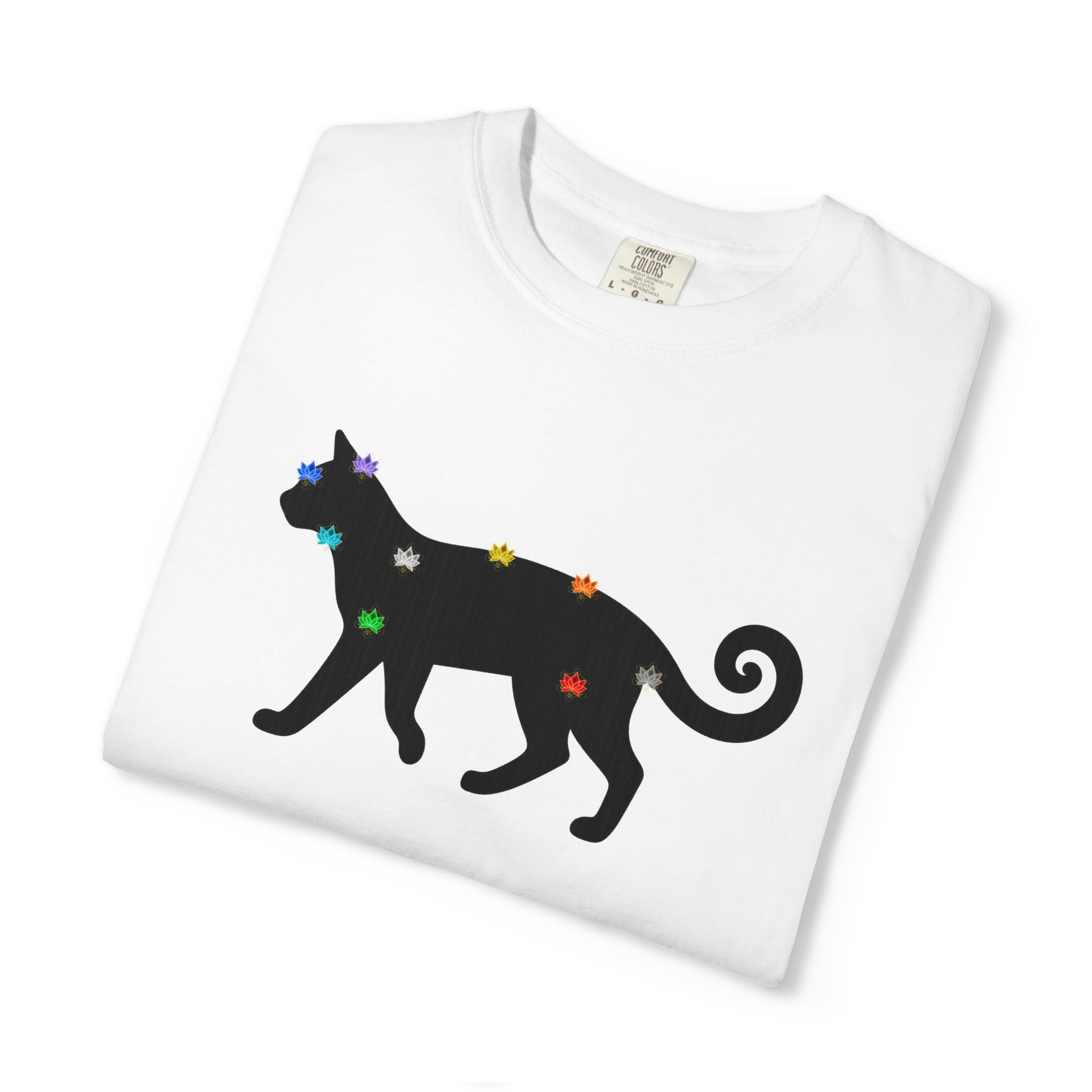 Black Chakra Cat T-Shirt