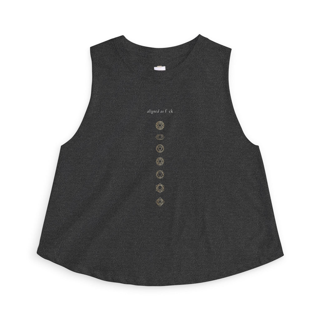 aligned as f✨ck racerback crop tank
