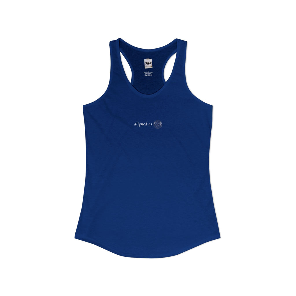 Front of a racerback tank showing a sacred geometry symbol in the front aligned AF