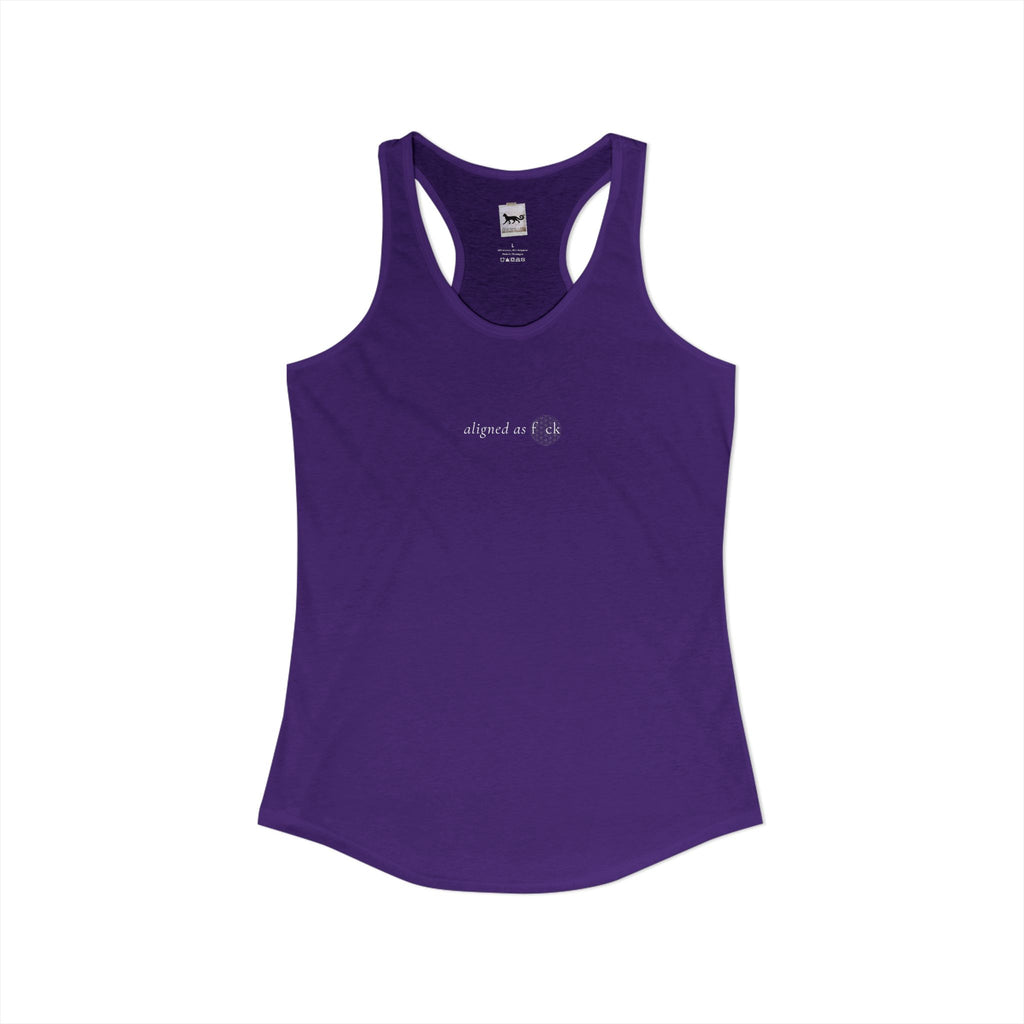Front of a racerback tank showing a sacred geometry symbol in the front aligned AF