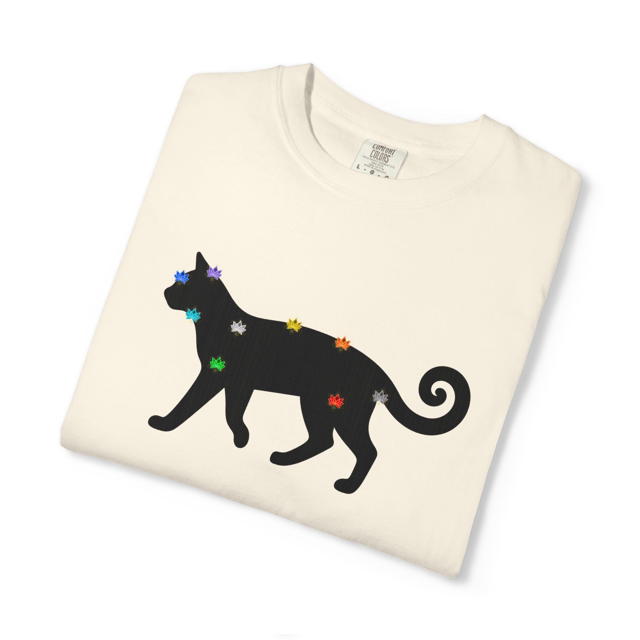 Black Chakra Cat T-Shirt