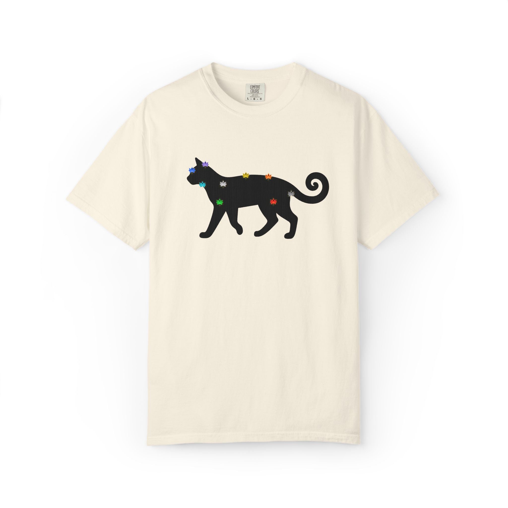 Black Chakra Cat T-Shirt