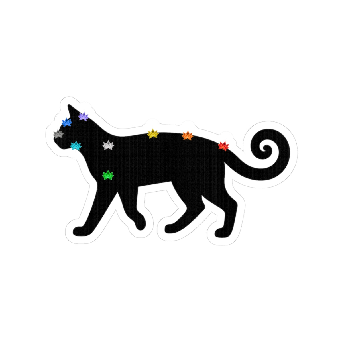 Black Cat Energy Kiss-Cut Sticker Cat (No Logo)