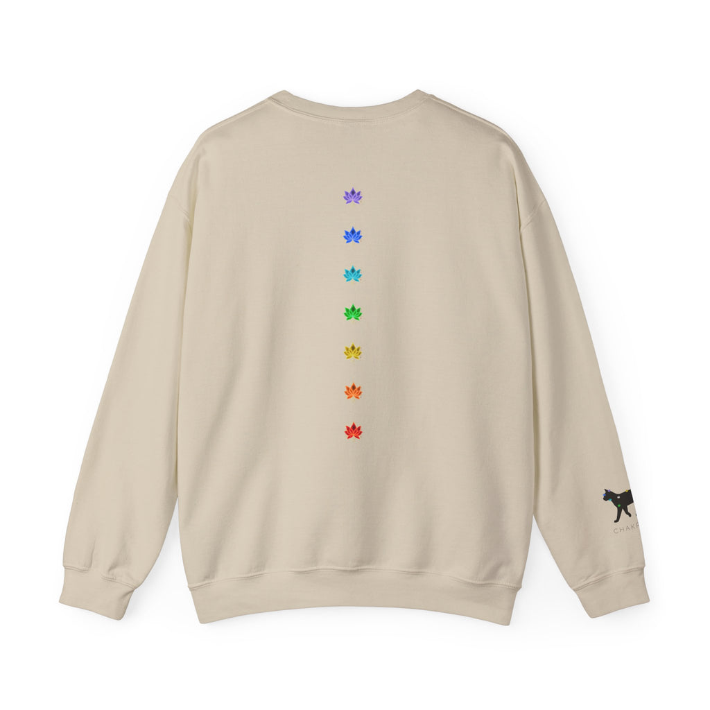 Black Cat Energy Crewneck with Chakra Lotus Spine