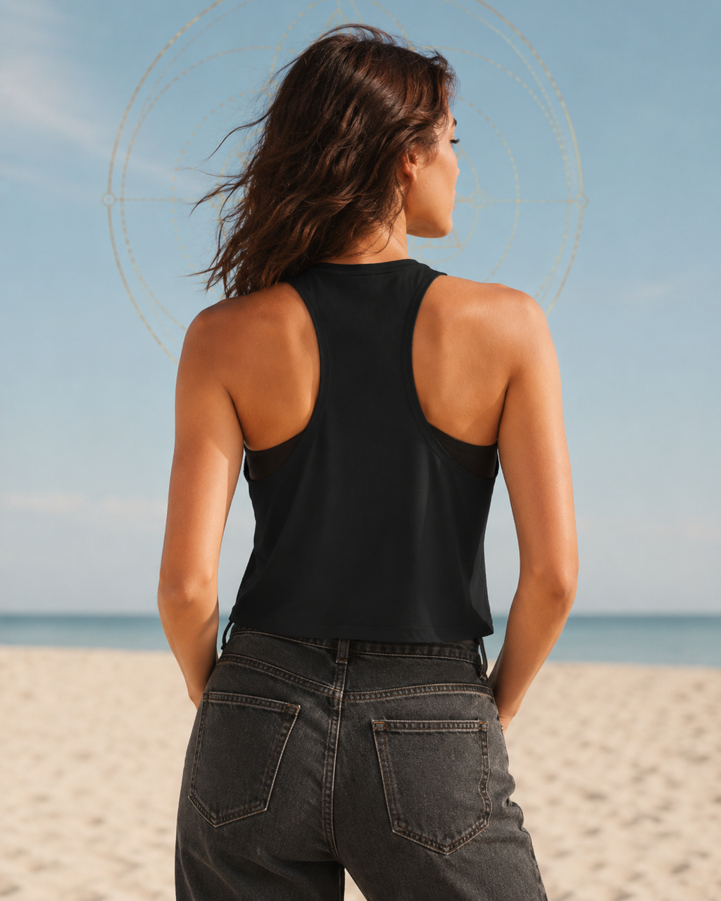 aligned as f✨ck racerback crop tank