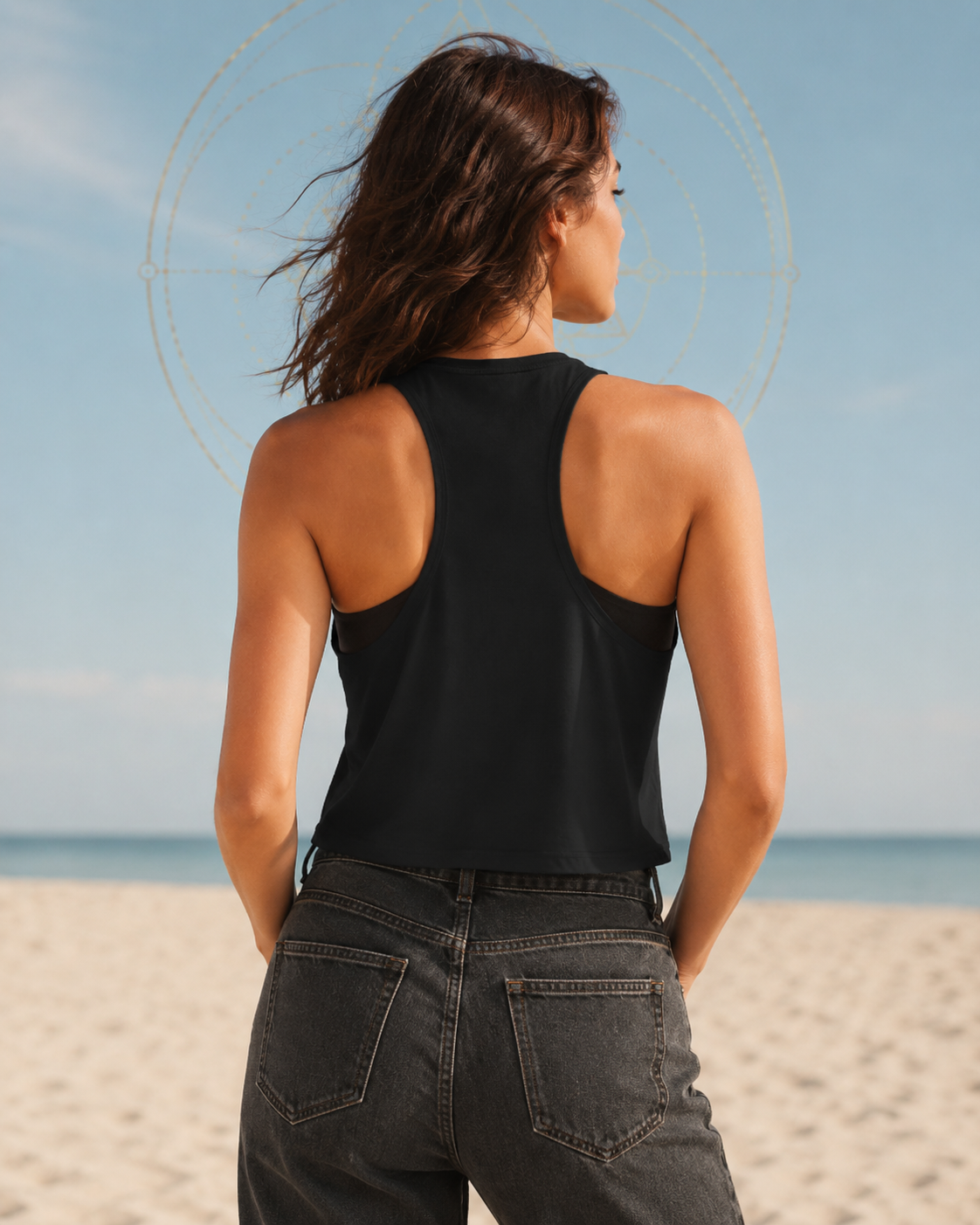 aligned as f✨ck racerback crop tank