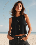 aligned as f✨ck racerback crop tank