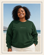 Front of a crewneck showing a sacred geometry symbol in the front aligned AF