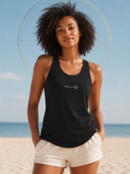 Front of a racerback tank showing a sacred geometry symbol in the front aligned AF