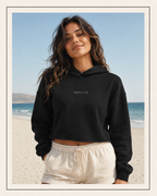 Front of a crop hoodie showing a sacred geometry symbol in the front aligned AF