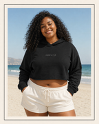 Front of a crop hoodie showing a sacred geometry symbol in the front aligned AF