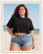 Front of a crop tee showing a sacred geometry symbol in the front aligned AF
