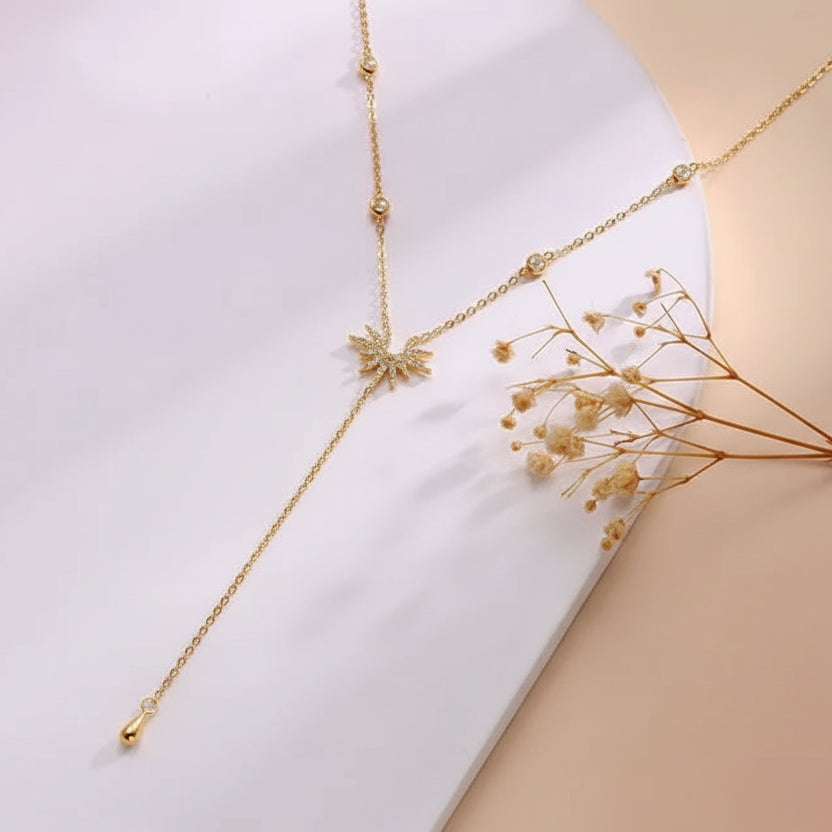 Celestial Sunburst Y-Necklace