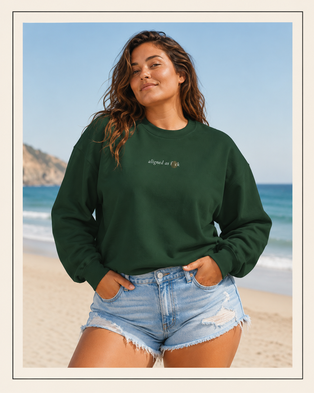 Front of a crewneck showing a sacred geometry symbol in the front aligned AF