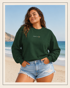 Front of a crewneck showing a sacred geometry symbol in the front aligned AF