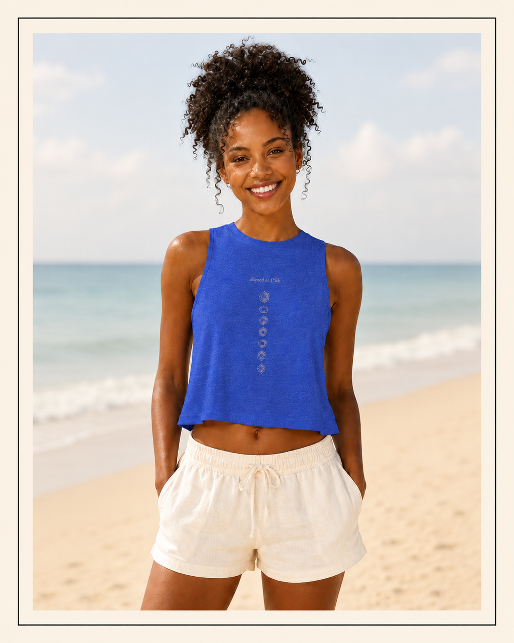 aligned as f✨ck racerback crop tank