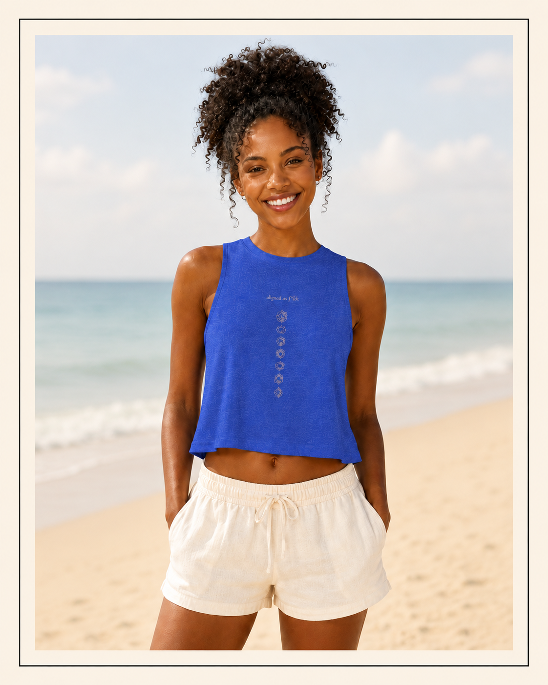 aligned as f✨ck racerback crop tank