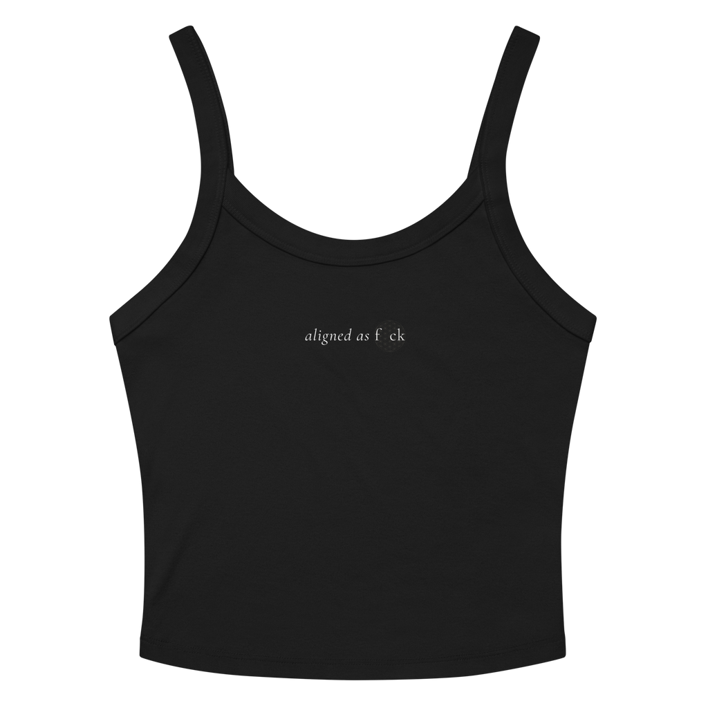 Front of a ribbed tank showing a sacred geometry symbol in the front aligned AF