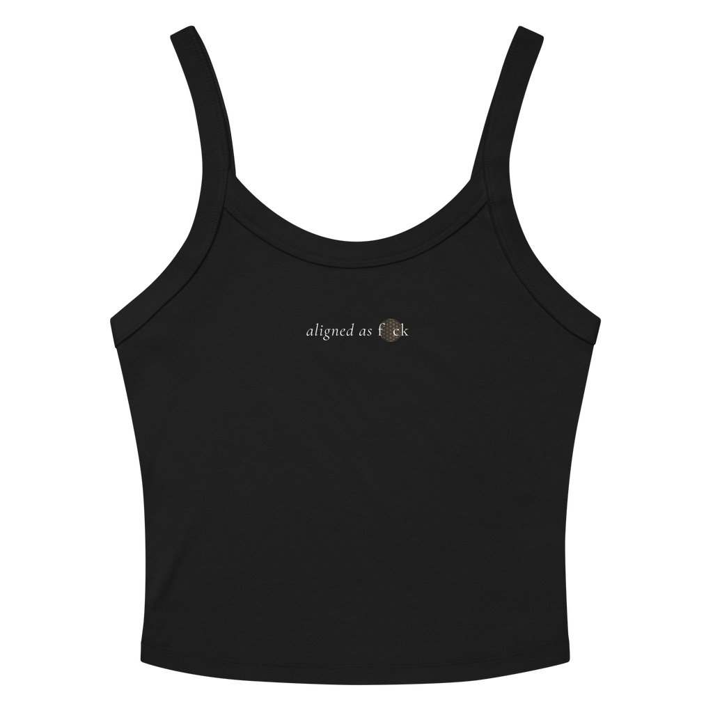 Front of a ribbed tank showing a sacred geometry symbol in the front aligned AF